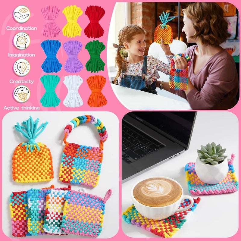 CCTVRTV Weaving Loom Kit Toys for Kids and Adults, Potholder Loops DIY Arts and Crafts for Boys and Girls Ages 5 6 7 8-12 13, Easy Potholder Loom Knitting Kits Gifts for Beginners, 252 Craft Loops. - Image 5